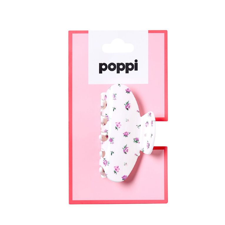Poppi Claw Clip Pink Flowers, , hi-res