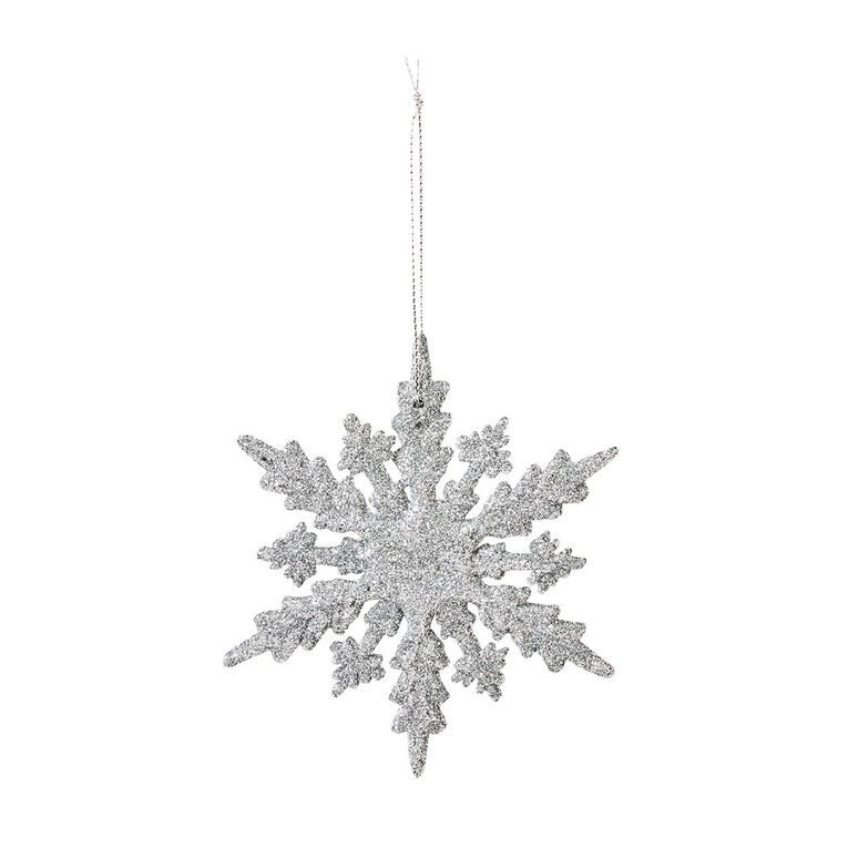 Wonderland Tree Decorations Snowflake 10cm Silver 3 Pack, , hi-res