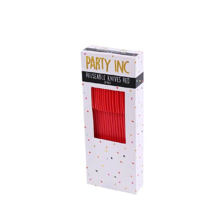Party Inc Reuseable Knives Red 20 Pack, , hi-res
