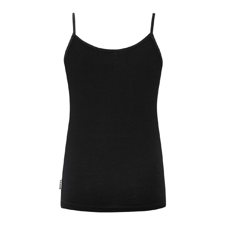 H&H Women's Merino Thermal Singlet, Black, hi-res