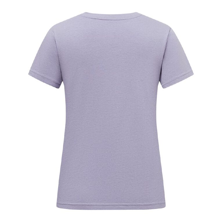 H&H Women's Short Sleeve Cotton V-Neck Tee, Purple Light, hi-res