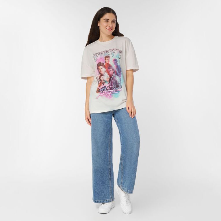 Stranger Things Women's Steve Tee, Cream, hi-res