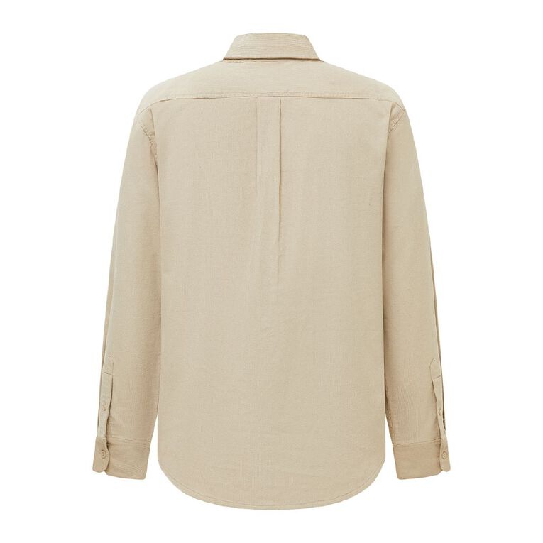 H&H Men's Long Sleeve Cord Shirt, Brown Light, hi-res