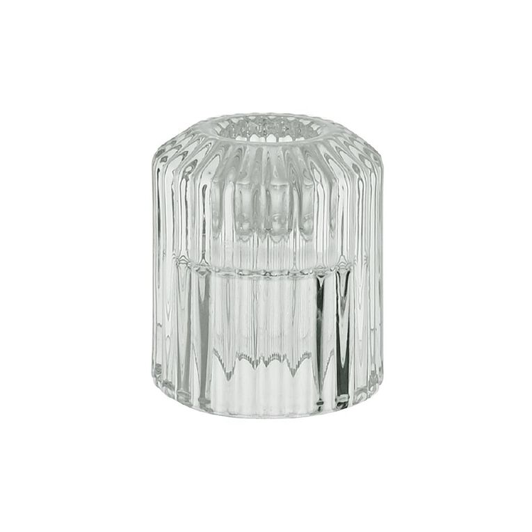 Living & Co Textured Tealight & Table Candle Holder Clear, , hi-res