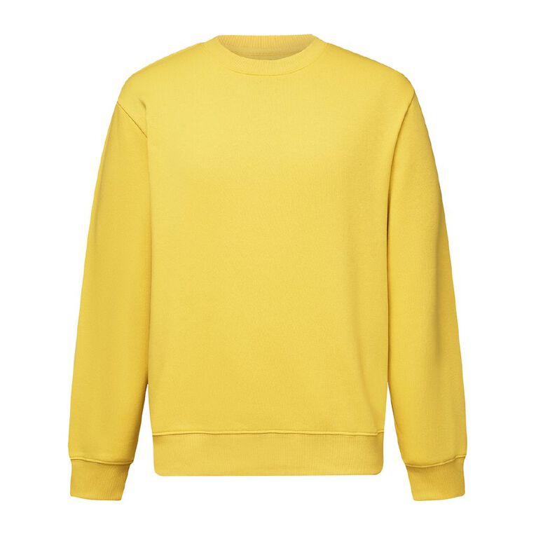 H&H Men's Plain Crew Sweatshirt, Yellow Dark, hi-res