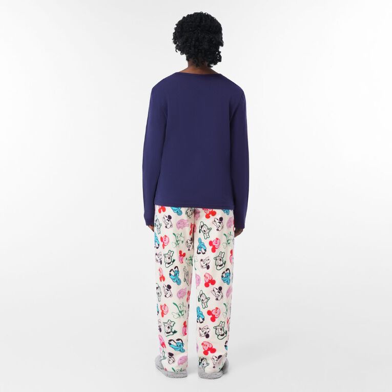 Mickey Mouse Women's Knit Flannel Pyjama Set, Blue, hi-res