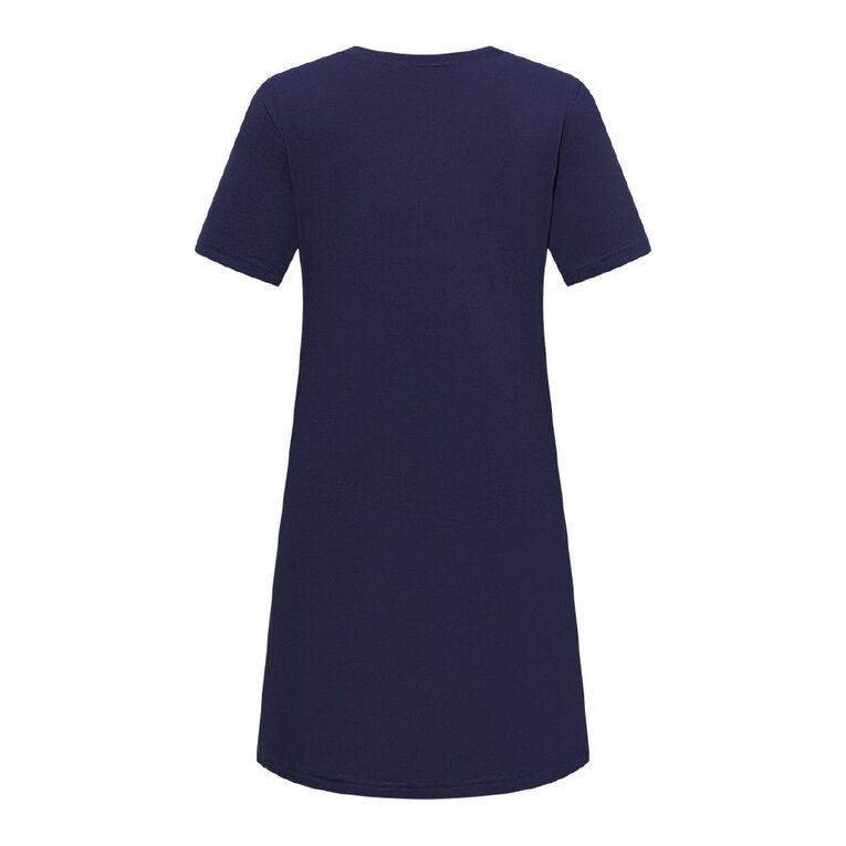 H&H Women's Comfy Tee Nightie, Blue Dark, hi-res