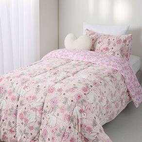 Living & Co Kids Bunny Comforter Set Pink King Single
