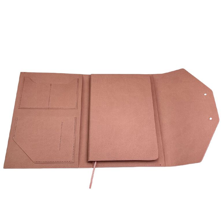 Uniti Stationery Pu A5 Journal Wallet Pink, , hi-res