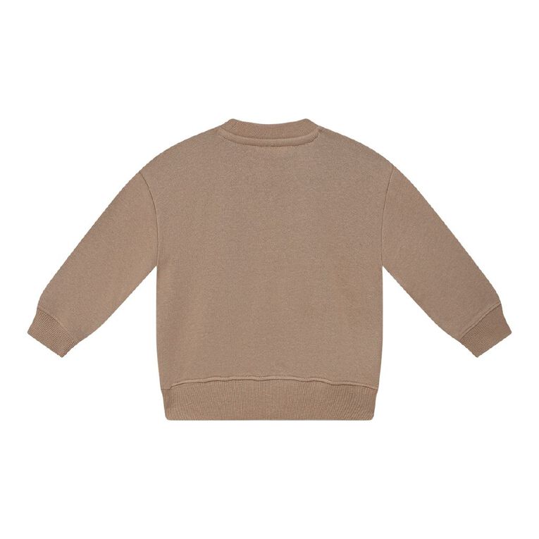 Young Original Toddler Boys' Printed Sweatshirt, Brown Mid, hi-res