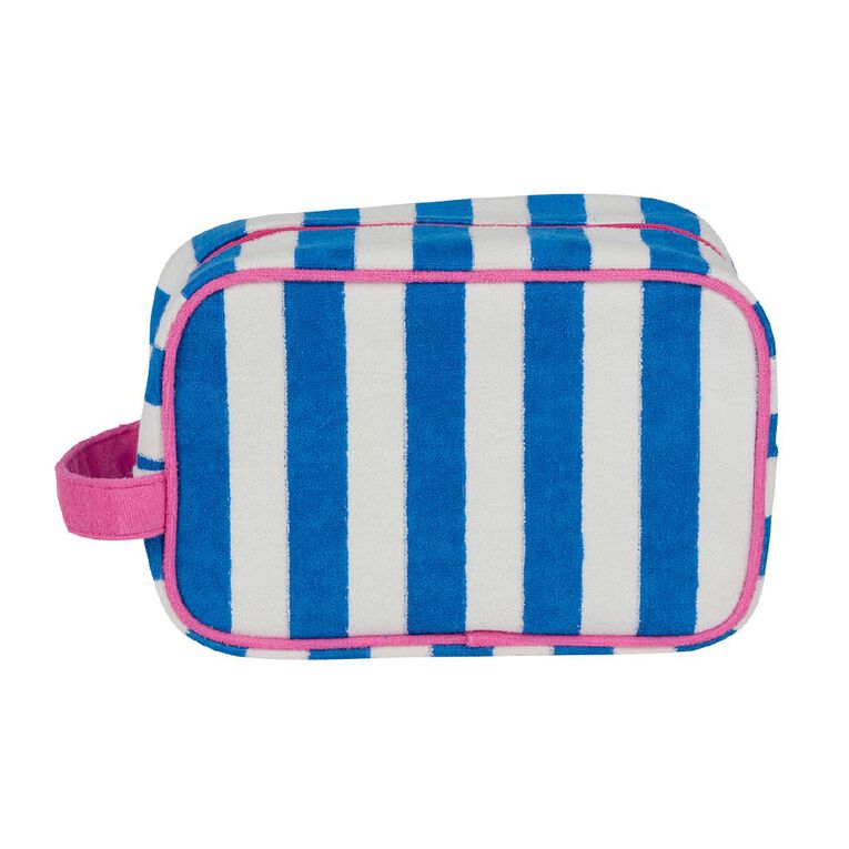 Poppi Medium Cosmetic Bag Blue Stripe, , hi-res