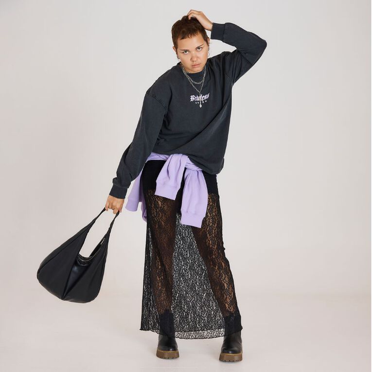 BRDRLESS Long Sleeve Boyfriend Graphic Tee, Black, hi-res