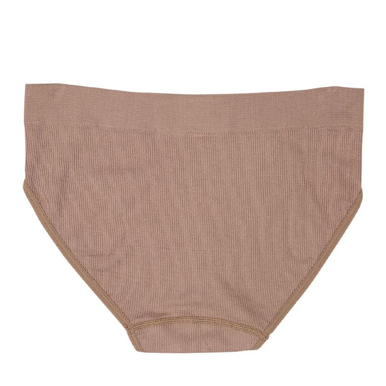 Clio Women's High Leg Bamboo Rib Bikini Briefs, Mocha, hi-res
