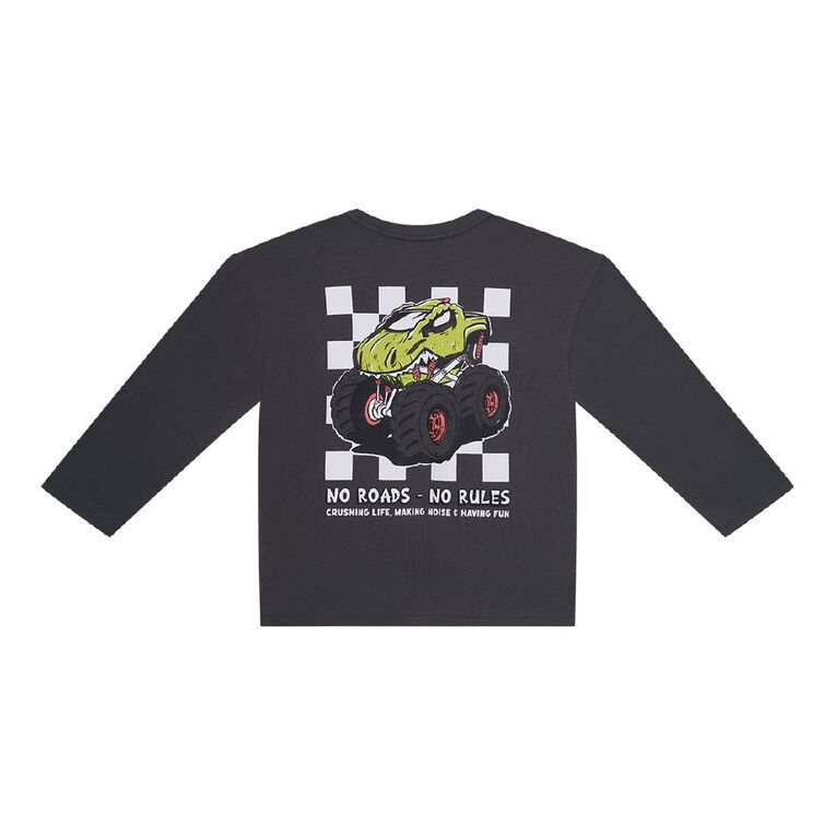 Young Original Long Sleeve Printed Tee, Grey Dark, hi-res