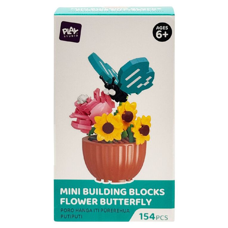 Play Studio Mini Building Blocks Flower Butterfly 151 Pieces, , hi-res