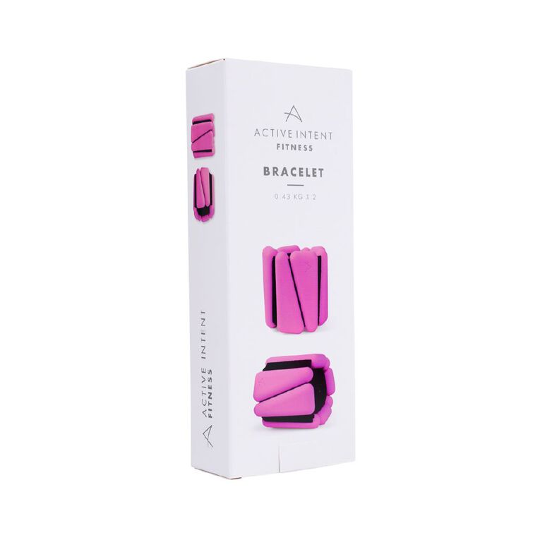 Active Intent Fitness Bracelet Weights .43kg Pink 2 Pack, , hi-res