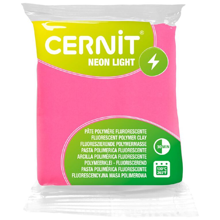 Cernit Polymer Clay Neon Light 56g Fuschia, , hi-res