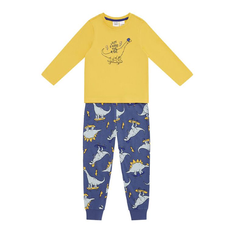 H&H Boys' Knit Pyjama Set, Blue Mid, hi-res