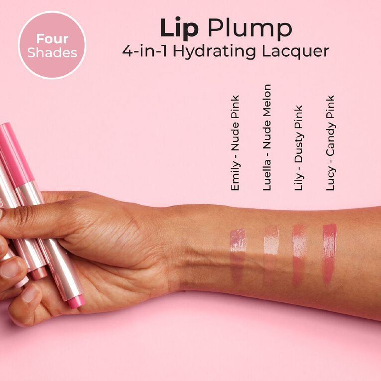MCoBeauty Lip Plump 4-In-1 Hydrating Lacquer Emily Nude Pink, , hi-res