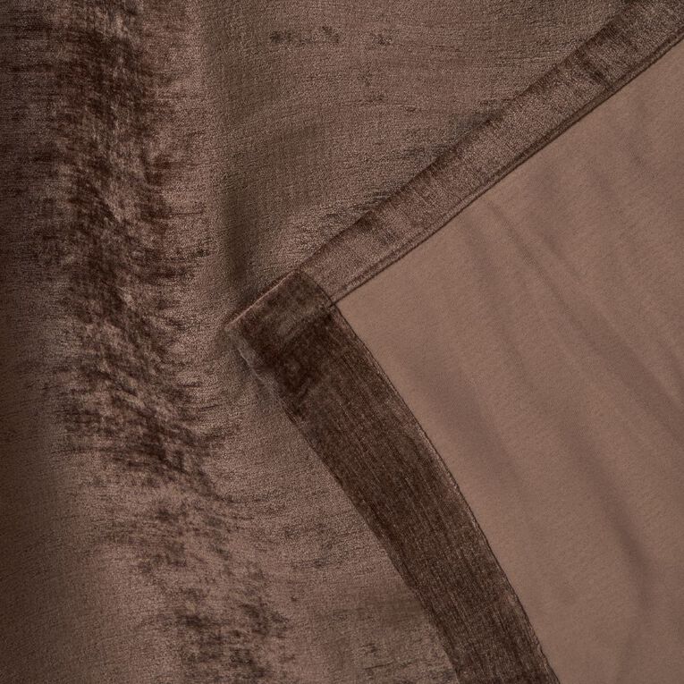 Living & Co Luxe Curtains Brown Mid 150-230cm Wide/205cm Drop, , hi-res
