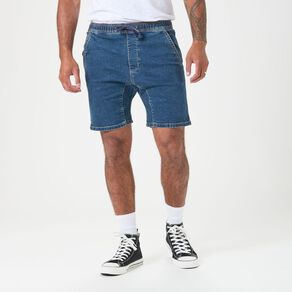 Garage Men's Denim Elastic Waist Shorts