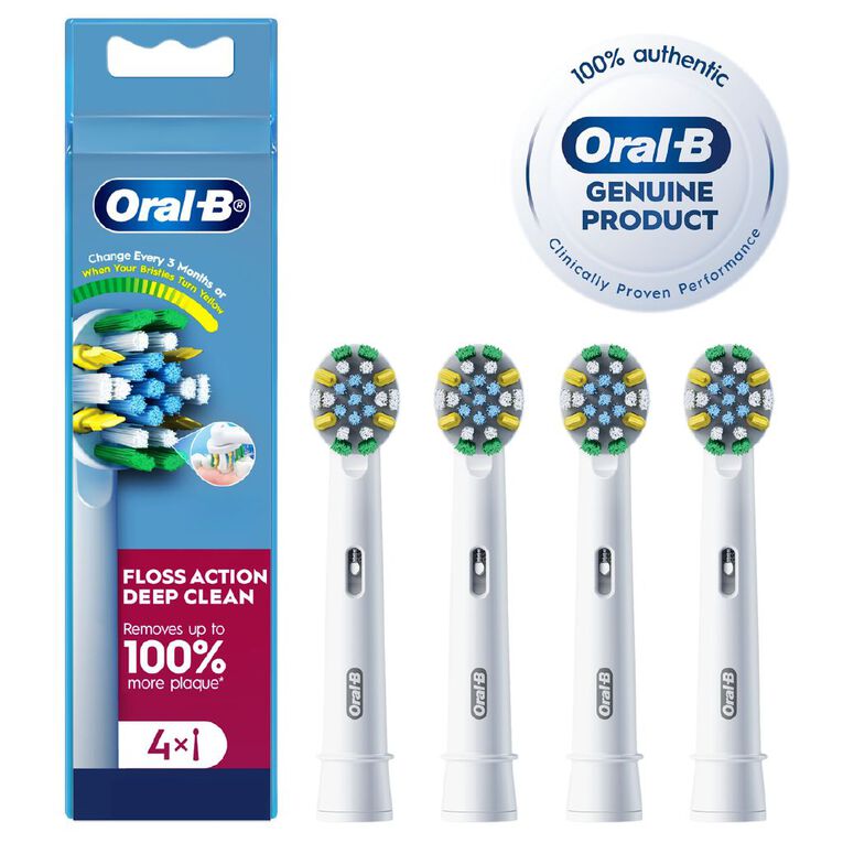 Oral-B Floss Action Deep Clean Replacement Brush Heads 4 Pack, , hi-res