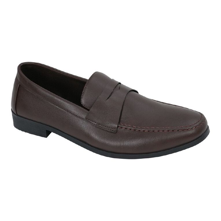 H&H Men's Classic Penny Loafers, Brown, hi-res
