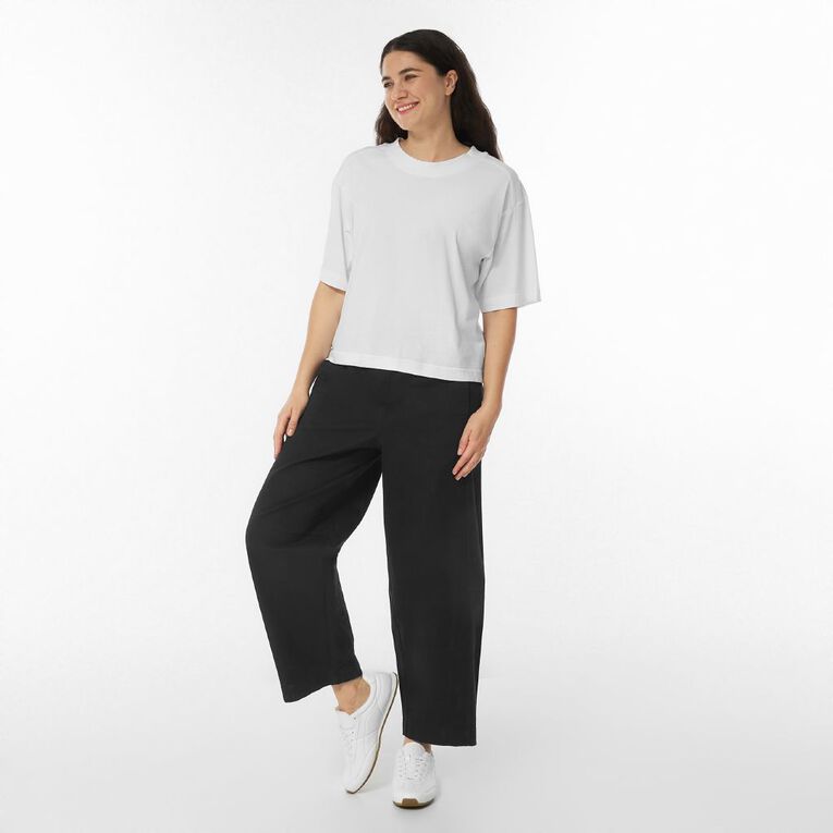 H&H Women's Relaxed Barrel Leg Pants, Black, hi-res