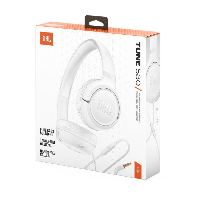 JBL JBL Tune 530 Wired 3.5Mm On-Ear Headphones - White, , hi-res