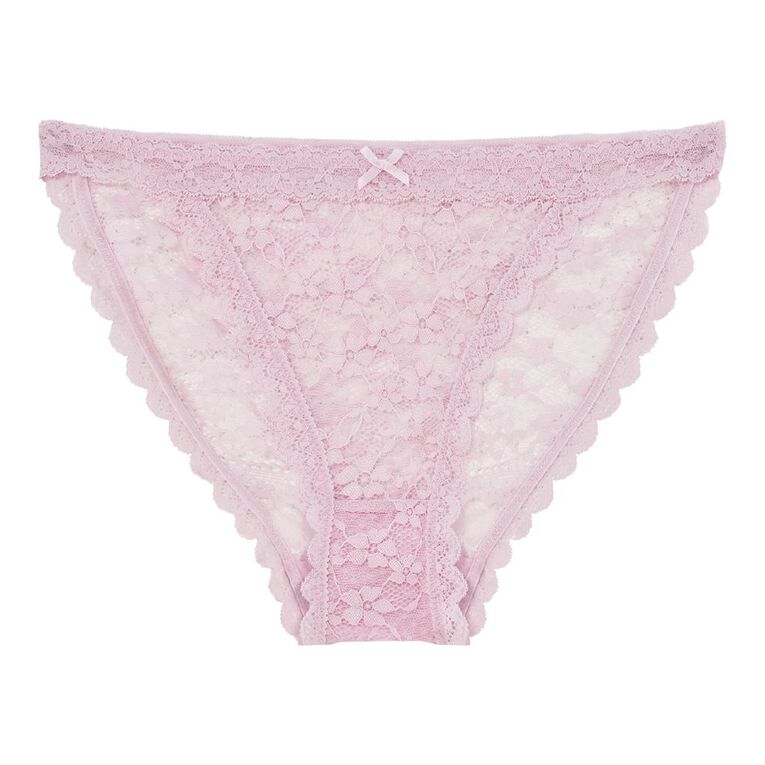 H&H Women's Missy Lace Bikini Brief, Pink Light, hi-res
