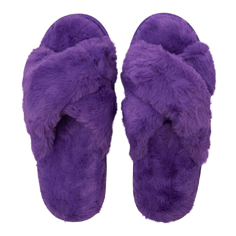 H&H Womens' Slippers, Purple, hi-res