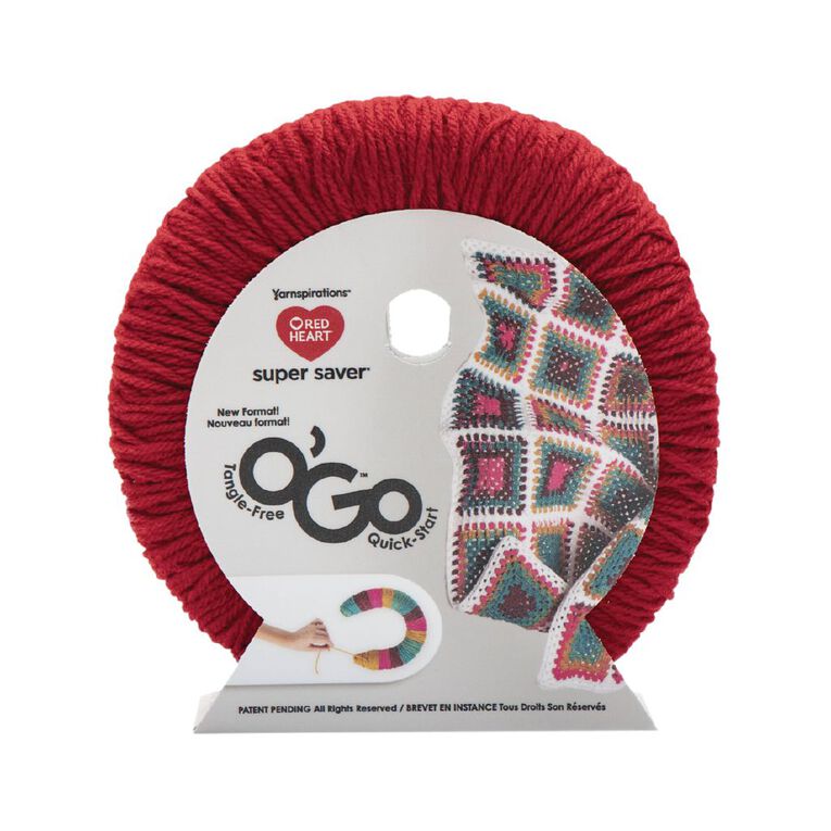 Birch Red Heart O'Go Super Saver Solid 100% Acrylic Yarn 198g Cherry, , hi-res