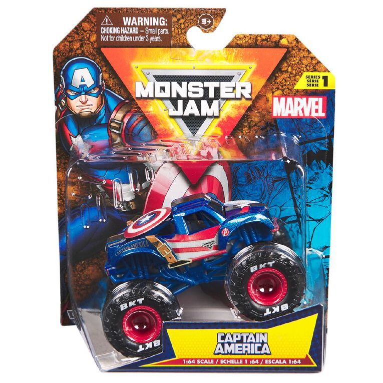 Monster Jam Marvel 1:64 Single Pack Assorted, , hi-res