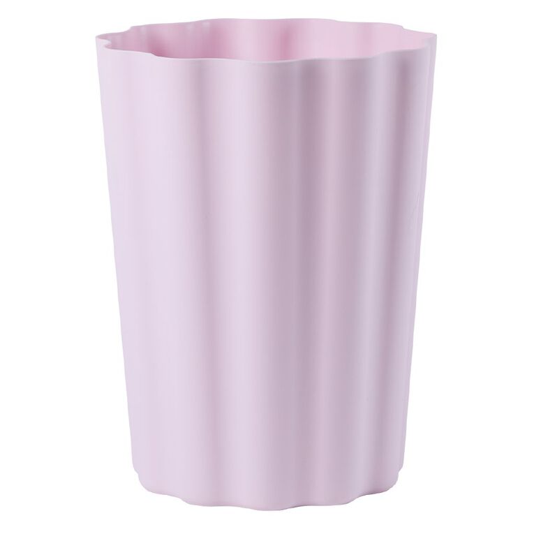 Living & Co Waste Paper Bin Scalloped Pink, , hi-res