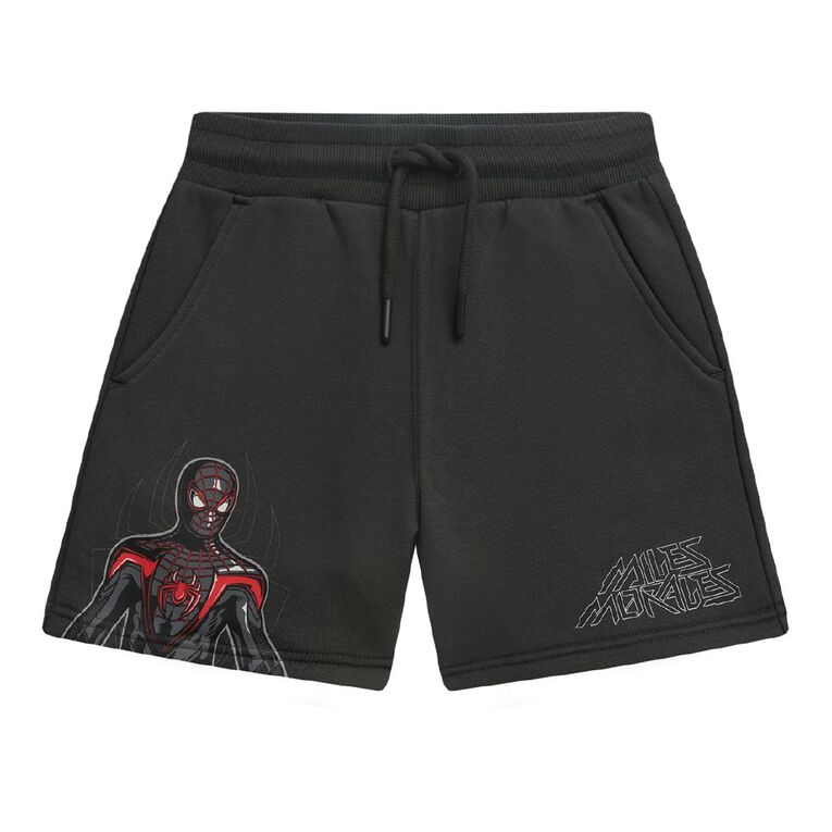 Spider-Man Miles Morales Fleece Shorts, Grey Dark, hi-res