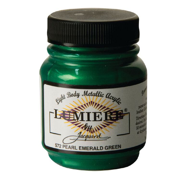 Jacquard Lumiere Acrylic Paint Pearlescent Emerald Green 66.54ml, , hi-res