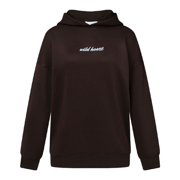 Garage Women's Fresh Fleece Hoodie, Brown Dark, hi-res