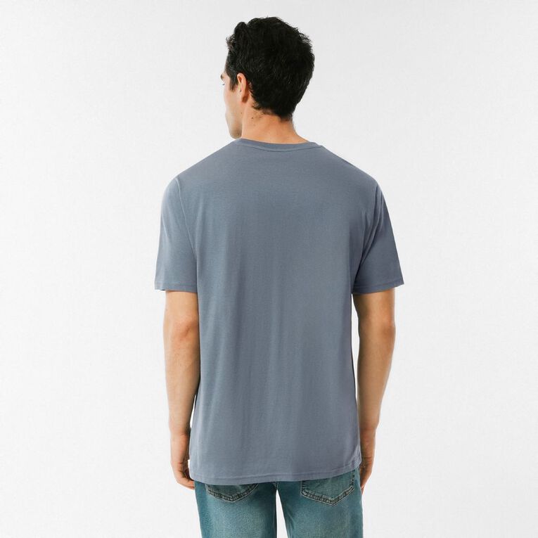 H&H Men's Regular Fit Crew Neck Tee, Blue Mid, hi-res