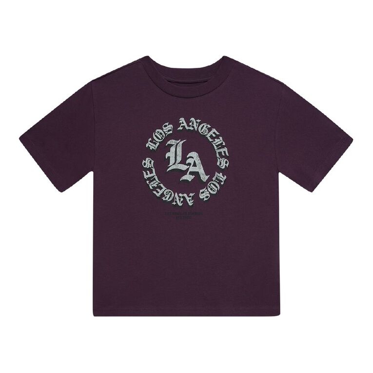 Young Original Short Sleeve Print Tee, Purple Dark, hi-res