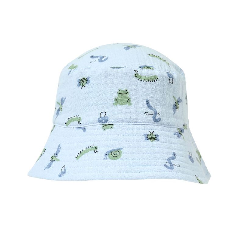 Young Original Infants' Muslin Bucket Hat, Blue Light, hi-res
