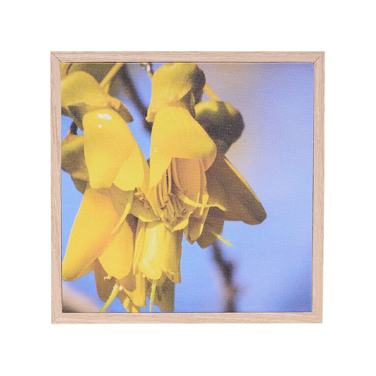 Living & Co Kowhai Framed Canvas 25cm x 25cm, , hi-res