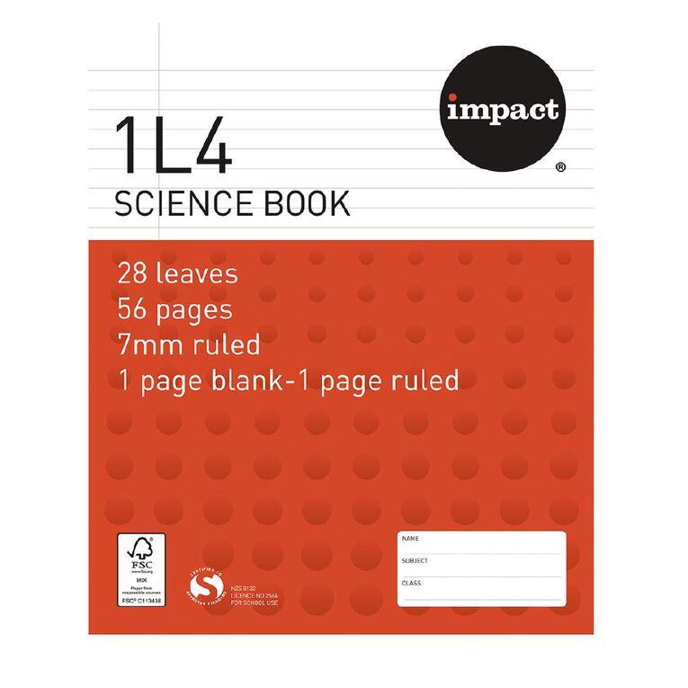 WS Exercise Book 1L4 7mm Ruled Nature 28 Leaf Red Mid, , hi-res