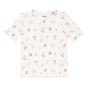 Young Original Short Sleeve Printed Rib Top