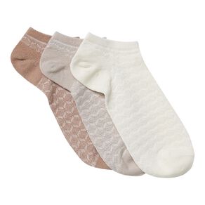 H&H Women's Patterend Ankle Socks 3 Pack
