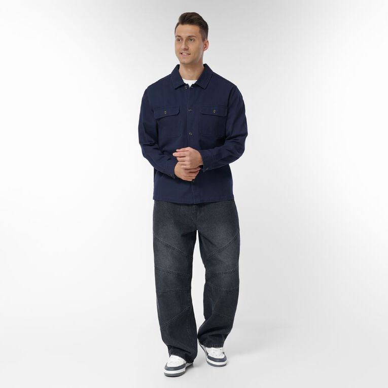 H&H Men's Heavy Twill Shacket, Blue Dark, hi-res