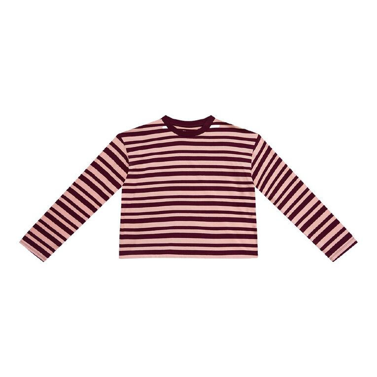 Young Original Long Sleeve Boxy Tee, Red Dark, hi-res
