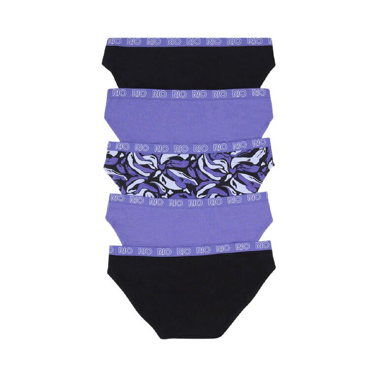 Rio Women's Bikini Briefs 5 Pack, Purple Dark, hi-res