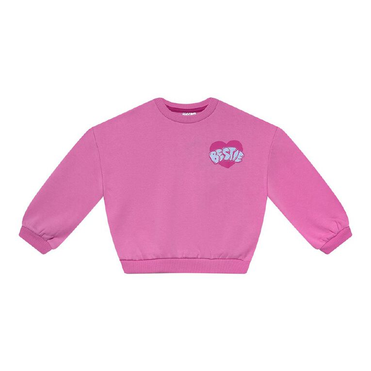 Young Original Puff Print Crew Sweatshirt, Pink Mid, hi-res