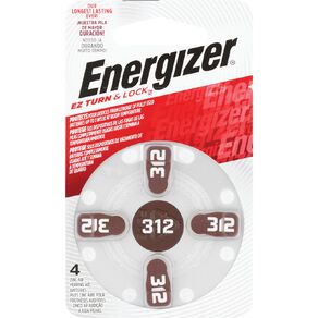 Energizer Hearing Aid Batteries AZ312 4 Pack 4 Pack