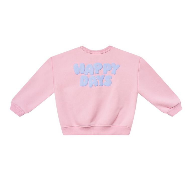 Young Original Toddler Girls' Cosy Fleece Sweatshirt, Pink Mid, hi-res